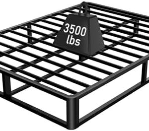 Upgrade Metal King Bed Frame - 10 Inch Heavy Steel Support - Anti Bending & Round Corner Legs - 3500 LBS Capacity - Nois
